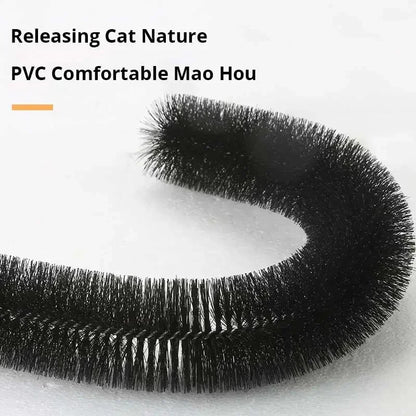 Interactive Cat Toy Arch with Grooming Brush and Scratching Pad - Pamper Your Feline Friend!