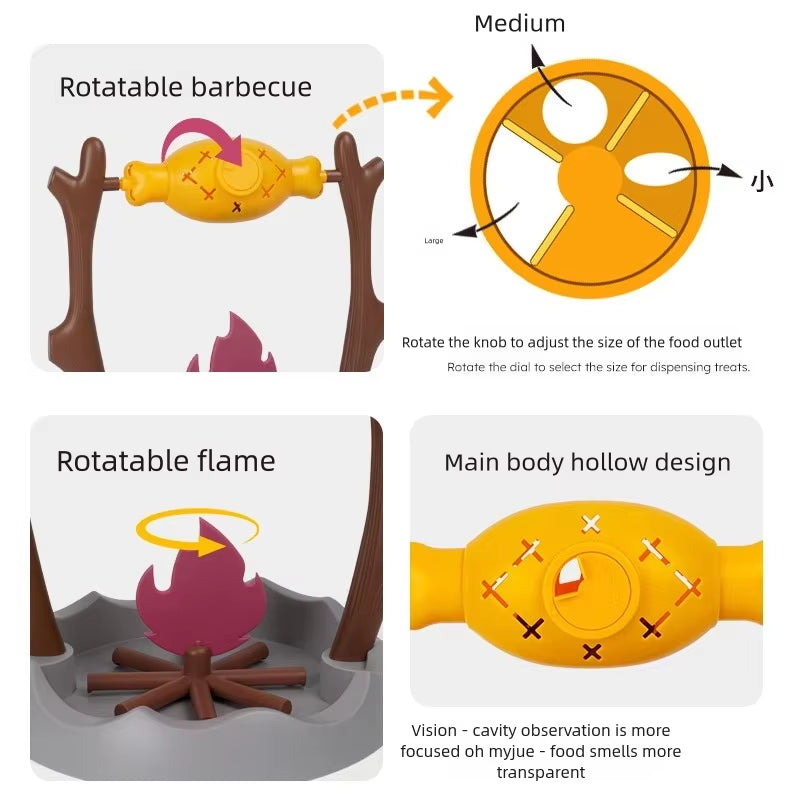 Interactive Roasted Chicken Leg Toy for Cats and Dogs - 360° Rotating Slow Feeder for Fun and Learning
