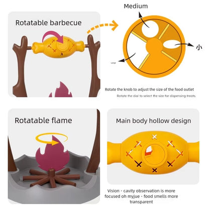 Interactive Roasted Chicken Leg Toy for Cats and Dogs - 360° Rotating Slow Feeder for Fun and Learning