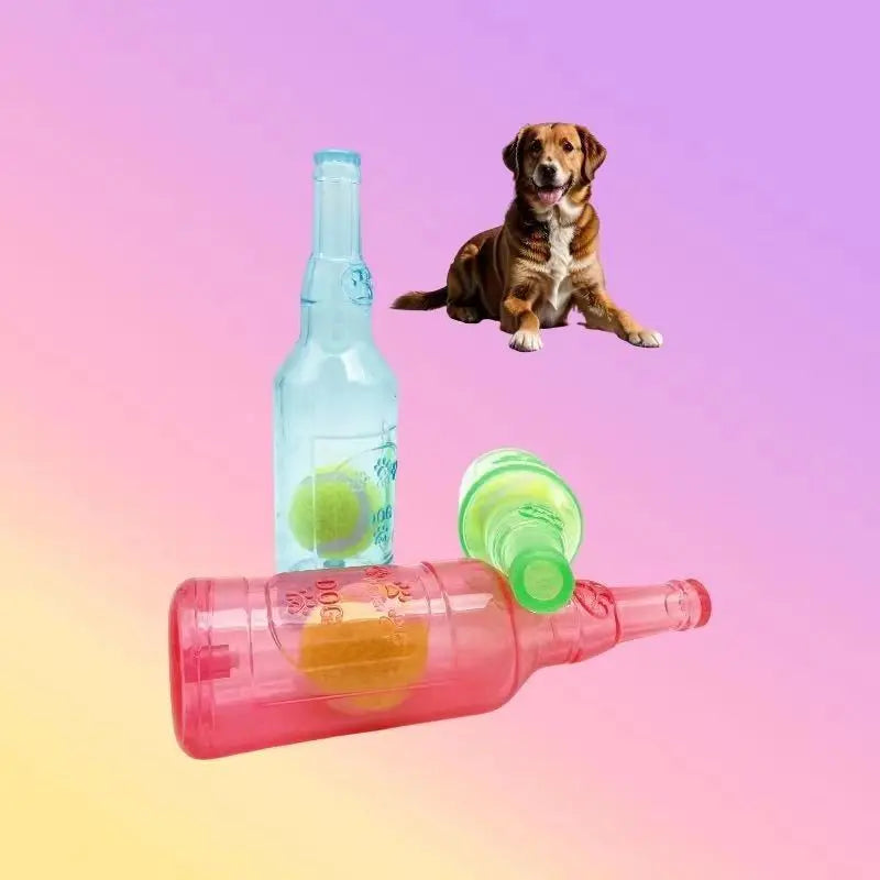 Interactive Chew Squeaky Tennis Ball for Dogs - Durable Self-Entertainment Toy for Teething Relief